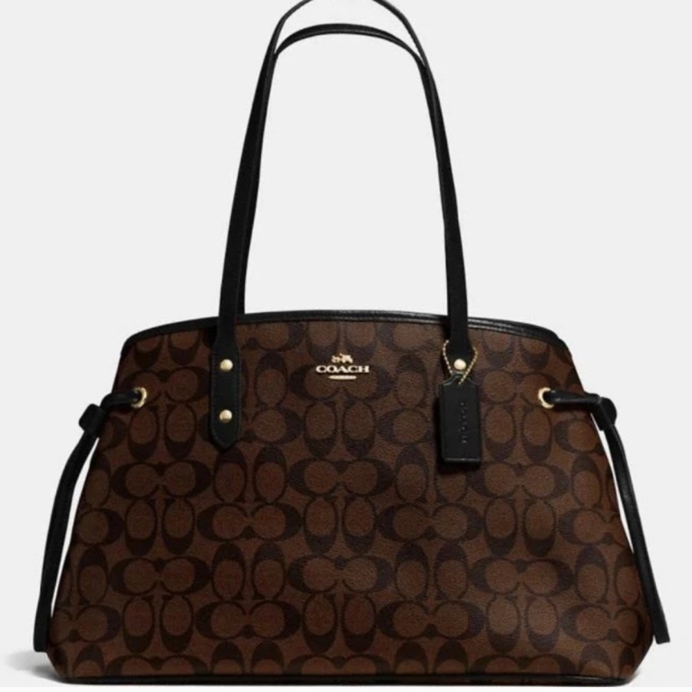 Coach Signature Drawstring Carryall black /brown